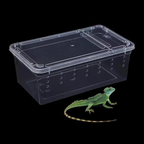 Reptile Breeding Case Feeding Box Transparent Transport Hatchling Cage Lightweight PP Material Suitable for breeding Reptiles Outdoor, Style D - size: Style D
