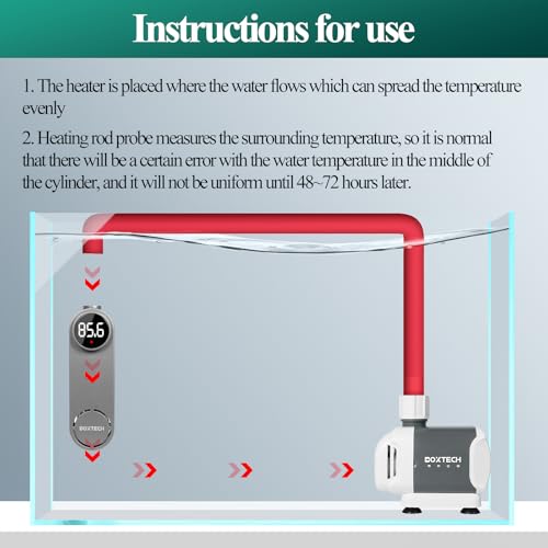 boxtech Small Fish Tank Heater - Mini Aquarium Heater, 50w Submersible Turtle Heater with Adjustable Temperature External Controller for 3 to 12 Gallon Betta Aquarium Tanks - size: 50w for 3 to 12 gallon tank