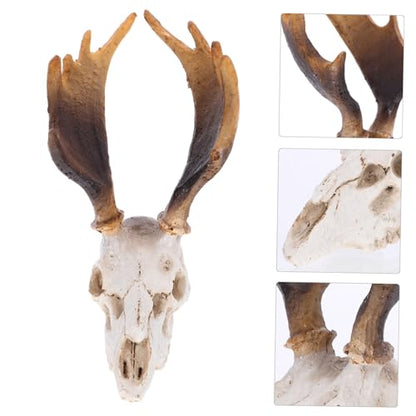 MERRYHAPY Reptile Skull Decor Resin Deer Skull Hideout Cave Safe Light Reptile Tank Decor