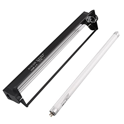 Aiicioo T5 UVB Lighting Combo Kit 8W - Reptile Light Fixture and T5 5.0 UVB Light Bulb for Bearded Dragon Leopard Gecko (12Inch 8W) - size: 12Inch 8W