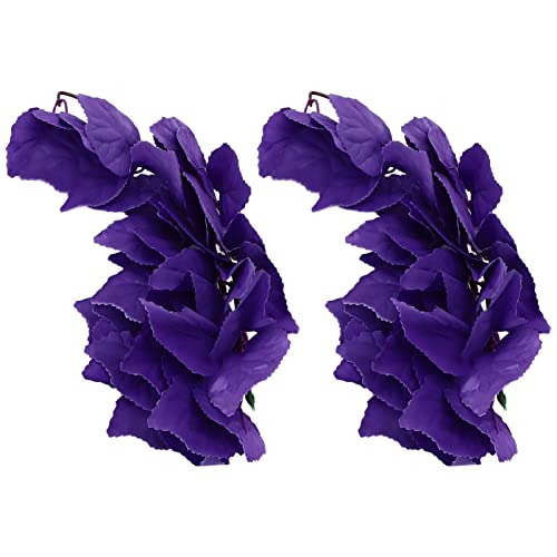 2pcs Reptile Plants, Lifelike Plastic Hanging Terrarium Plants with Suction Cups, Artificial Reptile Plants Reptile Terrarium Plants Tank Accessories for Hermit Crab Geckos