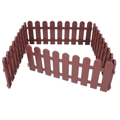 4pcs Outdoor Tortoise Enclosure Fence Panels, Coffee Brown Garden Pet Playpen, 50x20cm Animal Barrier for Tortoise Exercise and Outdoor Yard