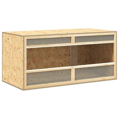 vidaXL Terrarium Small Animal Pet Supply Reptile Habitat Cage Glass Terrarium Jar Kit Feeding Box Engineered Wood 39.4"x18.5"x18.5" - size: 39.4" x 18.5" x 18.5"