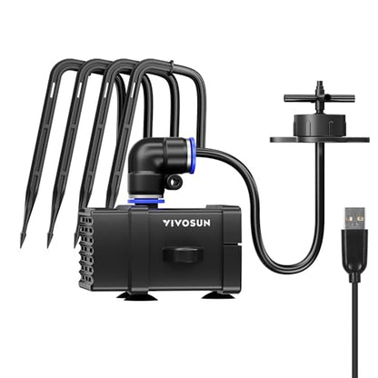 VIVOSUN FlexFeed Drip Irrigation Kit, 4W Automatic Irrigation System with Pump & 4 Drip Emitters, App-Controllable Professional Plant Watering Drip Kit for VGrow Smart Grow Box - style: Drip Irrigation Kit Only for Vgrow