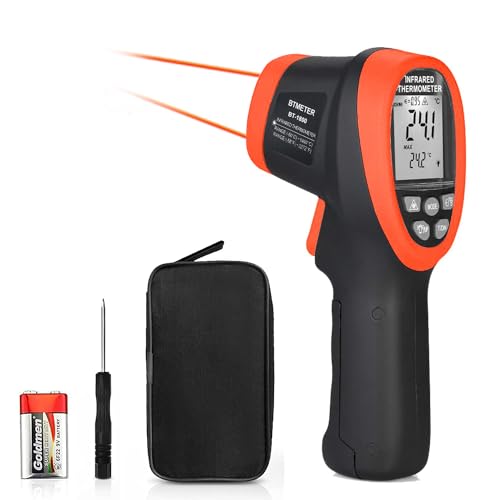 BTMETER BT-1800 Non Contact Pyrometer High Temperature Infrared Thermometer Gun -58°F ~3272°F (-50~1800℃) DS 50:1 for Metal Melting Furnace Forge Kiln Tempe Tester (Not Accurate for Human Temp) - color: BT-1800 Blue (-58°F ~3272°F)