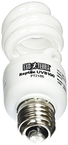 Exo Terra Repti Glo 5.0 Tropical Terrarium Lamp, Compact Fluorescent Reptile Bulb, 13 Watts, PT2186A1, whites & tans