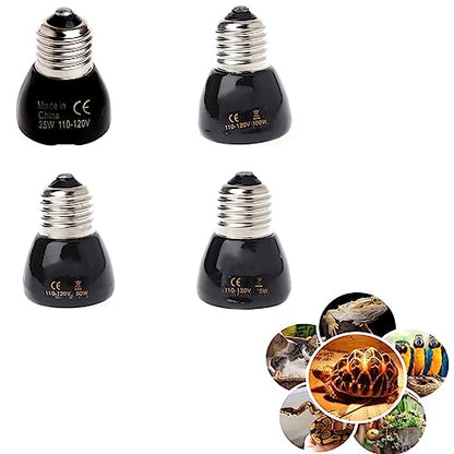 Heat Lamp Bulb No Light Ceramic Heat Emitter for Brooder Lambs Snake 25W/50W/75W/100W Ceramic Heating Bulb
