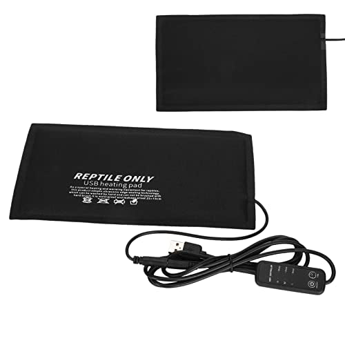 GLOGLOW USB Heating Mat for Turtles Lizards Reptiles Heating Pad, 3 Level Temperature Adjustable USB Mat for Turtles Lizards Small Animals Crawler Temperature Control Equipment (S)