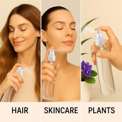 Bar5F Clear Plastic Spray Bottles – 8.5 oz / 250 ml (3-Pack) Refillable Water Spray Bottle Set | Fine Mist Spritzer for Hair, Plants & Beauty Use – Empty Reusable BPA-Free Plastic Bottles Made in USA