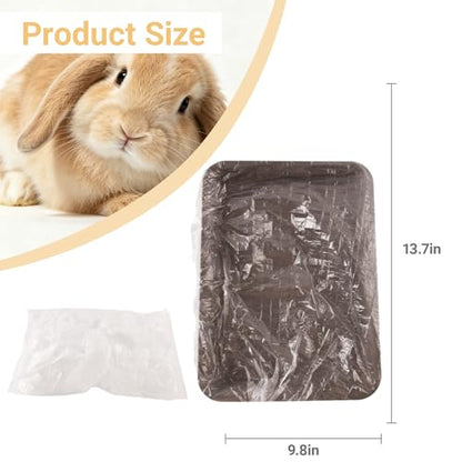 Disposable Rabbit Cage Liner, Plastic Small Animal Bird Cage Liners Elastic Thickened Design Universal Toilet Film Quick Cleanup for Guinea Pig Bird Hedgehog Hamster Bunny Chinchillas (100 Count)