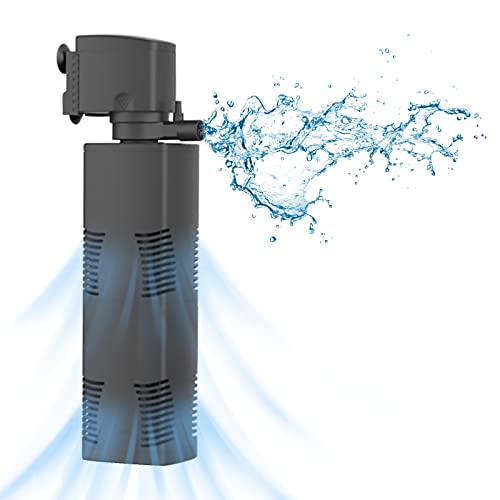 Fish Tank Filter Small Pond Filter for 100-200 Gal. Tank Crystal 420GPH Biochemical Filtration Powerful Submersible Water Pump Large Aquarium Accessories Air Supply - size: JP-025F(420GPH)for 100-200 Gallon Tank