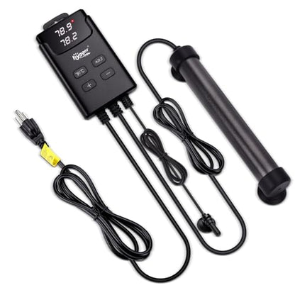 hygger Aquarium Heater,Submersible Fish Tank Heater with External Digital Display, Including Overheat & Leakage Protection and Temperature Sensor for Freshwater and Saltwater (50W for 10gal~15gal) - size: 50W for 10gal~15gal
