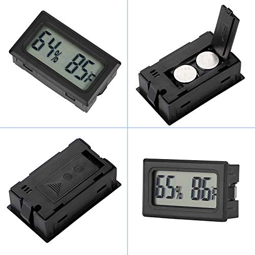 Reptile Thermometer Hygrometer Meter Indoor Temperature Gauge Fahrenheit ℉ Mini Digital Humidity for Outdoor Office Humidors Jars Incubators Guitar Case (1)