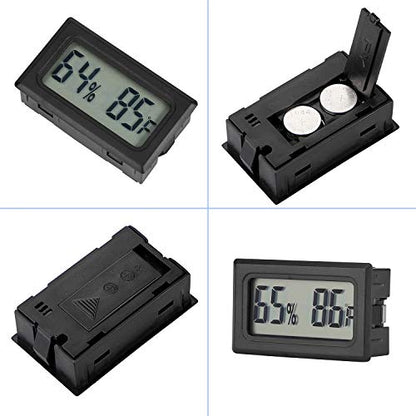 Reptile Thermometer Hygrometer Meter Indoor Temperature Gauge Fahrenheit ℉ Mini Digital Humidity for Outdoor Office Humidors Jars Incubators Guitar Case (1)