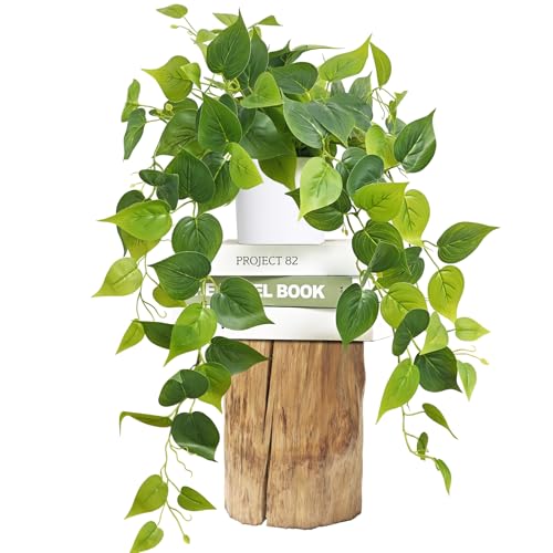 Fake Plants, Artificial Plants Indoor, 34" Fake Hanging Pothos Vines, 1Pc | Maintenance-free, Realistic Durable, Fake Pothos for Living Room Office Bedroom Bathroom Kitchen Shelves Indoor Home Decor - color: Green Pothos, size: 1 pcs