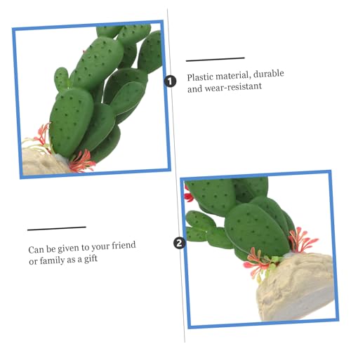 TOYANDONA Artificial Plastic Cactus Decoration for Fish Tank Low Maintenance Simulated Plant Ornament for Aquariums Reptile Terrariums Decor