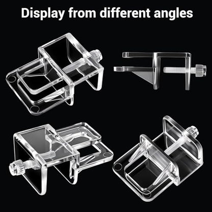 6 PCS Acrylic Fish Tank Lid Holder Aquarium Tank Clamps Lid Clear Rimless Aquarium Top Cover Lids Support Clamps Hood Replacements for Glass Aquariums Top