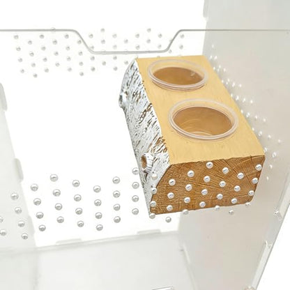 Reptile Feeder Ledge, 5.71x2.95x1.77 Inches Resin PP Magnetic Dish for Gecko Feeding, Hydration, Pet Care, Vivarium Organization, Supply Storage