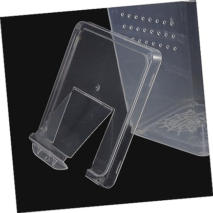 GANAZONO Clear Reptile Feeding Box Ventilation Habitat Container for and Insect Breeding Transparent Observation Case for Reptile Care