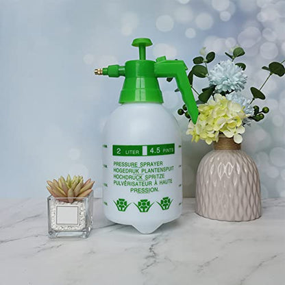 Garden Pump Sprayer, 0.5Gallon/68oz Hand-held Lawn Pressure Spray Bottle with Adjustable Nozzle (Green-2Pcs) - color: Green-2Pcs