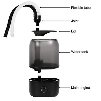 WACOOL Adjustable Reptile Fogger Terrarium Humidifier, Large Tank Fog Machine with Double Hoses & 4 Liter Reservoir, Large Tank Terrarium Humidifier for Reptiles/Amphibians/Herps/Vivarium