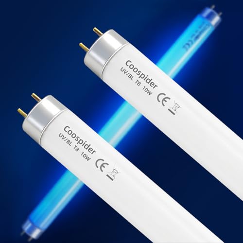 COOSPIDER T8 F10 U/V BL 10W Replacement Light Bulb, CFL Fluorescent Straight Tube Fluorescent Light for Home/Office, 13 Inch Light Tube for 20W Electric Zapper G13 Base, 10W 2PCS - color: 10w-2-packs