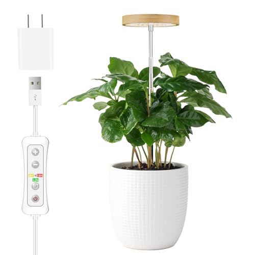 Plant Grow Light for Indoor Plant,Bamboo Mini LED Grow Light Garden,Height Adjustable,Automatic Timer with 8/12/16 Hours - color: 3.93 inch Bamboo, size: 1 Pack