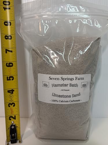 Hamster Bath Sand - Dust Free, Clumps Litter, Burrowing - Made in USA - 100% All Natural Limestone Calcium Sand (6, Pounds)