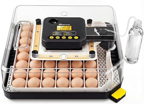 Sailnovo 48 Egg Incubator for Hatching Eggs with Precise Temp & Humidity Control,Auto Egg Turning, 360°Viewing, Egg Candler,Incubator for Chicken Eggs/Duck/Quail/Turkey,Ideal for Farm/School/Lab,Grey - color: Grey