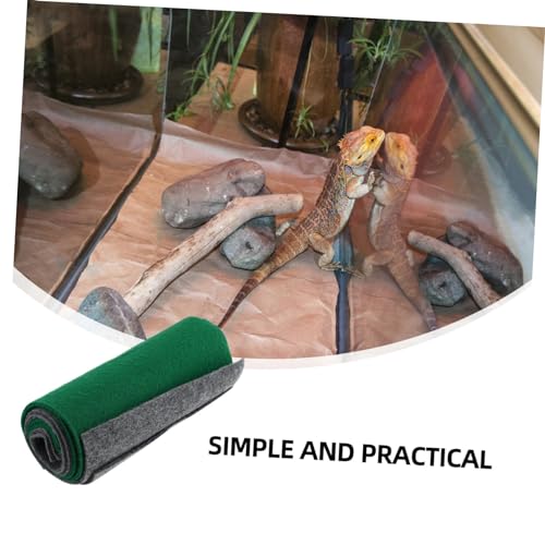 4pcs Reptile Carpet Substrate Liner Mat for Lizards Turtle Absorbent Washable Non-Abrasive Habitat Mats Grey for Terrarium Flooring