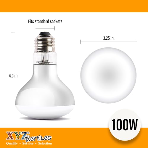 XYZReptiles Reptile Heat Lamp – 100W Heat Lamp Bulb for Reptiles, Reptile Basking Heat Lamp Bulbs, UVA Daylight Basking Light for Reptiles, Bearded Dragon, Tortoise, Lizard