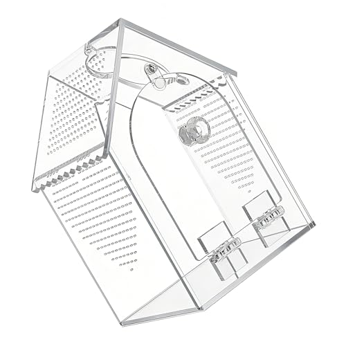 Clear Acrylic Reptiles Terrarium Breading Box with Removable Top Lid Ventilation Hole 12x12x20cm for Science Experiment Clear Herpeton Enclosure