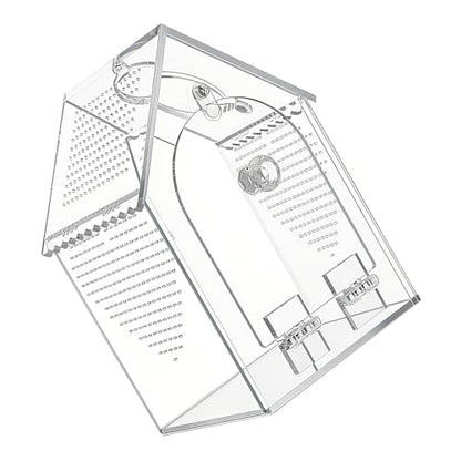 Clear Acrylic Reptiles Terrarium Breading Box with Removable Top Lid Ventilation Hole 12x12x20cm for Science Experiment Clear Herpeton Enclosure