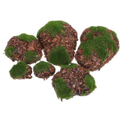 Hemoton 6pcs DIY Garden Decor Lifelike Moss Rock Fake Mossy Blocks for Floral Arrangements Miniature Landscape Accessories