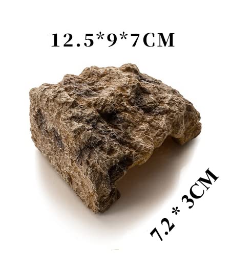 Reptile Simulation Rock Hide - Resin Amphibian Hideouts Cave Size 2.83'' x 1.18'', Habitat for Bearded Dragon Turtles Lizards Snakes Crab Gecko Leopard Spider Fish