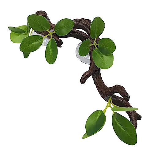 Reptile-Climbing Branch Terrarium Plant Suction Cup Aquariums Decoration Simulate Aquatic-Plant Reptiles Tree for Climbing Tree Decor Branch Terrarium Decoration - color: C