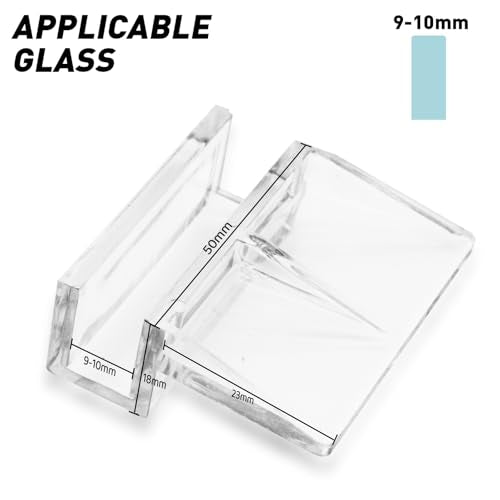 LINLAN 3/8-inch 12 Pieces Aquarium Cover Bracket, Fish Tank Lid Clips Acrylic Aquarium Cover Clip Support Holder, for Rimless Aquariums - size: Fits 3/8" Glass