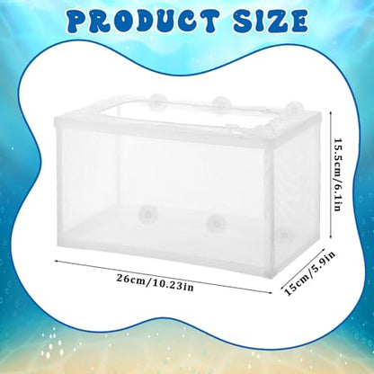 Fish Tank Breeder Net, Breeder Box for Fish Tank Simple to Install Fishes Hatchery Isolation Separation Net Plastic Frame Fry Hatchery Incubator Mesh Breeding Box with Suction Cup