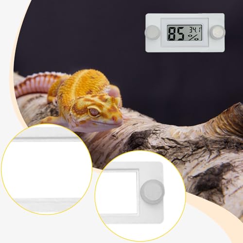 Reptile Tanks Thermometer Holder Gauge Holder Accessories Easily Install Universal Fit 3x0.2inch Hygrometer Mount- White