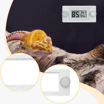 Reptile Tanks Thermometer Holder Gauge Holder Accessories Easily Install Universal Fit 3x0.2inch Hygrometer Mount- White