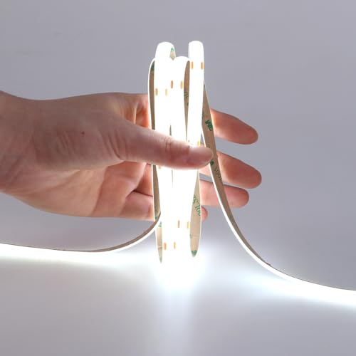 DC 5V USB COB LED Strip Light Cool White 6000K Dimmable IP65 Waterproof CRI 93+ USB Powered 6.6ft/2M 640LEDs with Dimmer High Brightness Flexible LED Tape Lights - color: Cool White