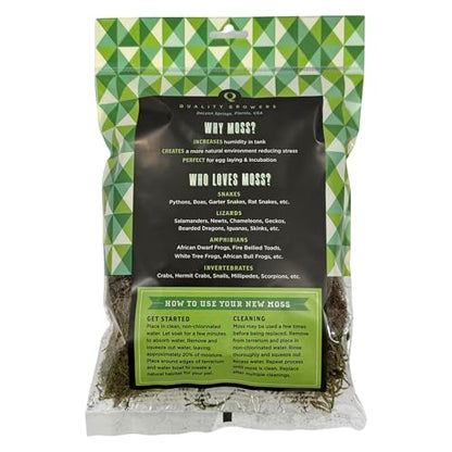 The Habitat Life - Natural Deco Moss - for Reptiles, Amphibians & Invertebrates Terrariums - Humidity Control - Natural Look & Feel - Soft Surface - Dye-Free & Safe - Small - 1 Pack - size: Small, style: Deco Moss
