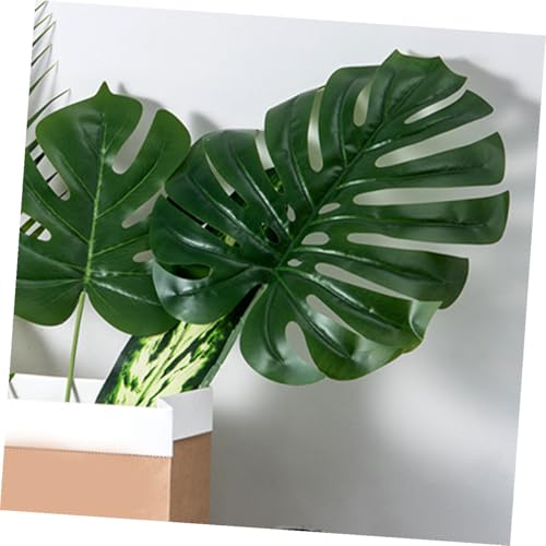 12pcs Artificial Monstera Leaves Fake Tropical Greenery Decorative Faux Foliage with Stems for Indoor Outdoor Home and Party Wall Decoration