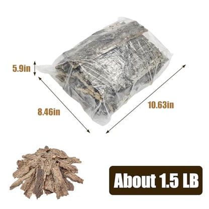VCEPJH 1.5 LB Reptile Bark Bedding, Natural Cork Bark for Reptiles Flat Cork Wood Terrarium Substrate Tank Supplies for Snake Spiders Bearded Dragons Hermit Crabs Geckos