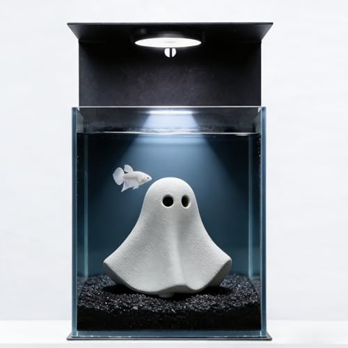 OwMell Ghost Decor Gothic Fish Tank Decor,‌Halloween Aquarium Décor, Small Fish Tank Decoration, Micro Landscape Decor