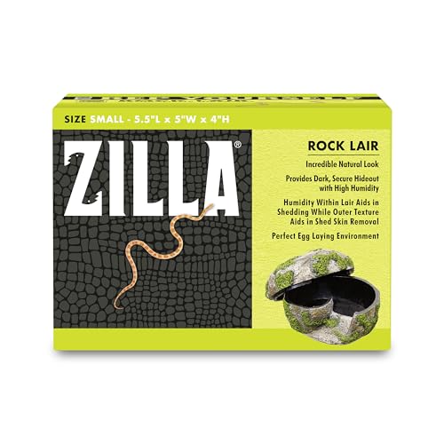 Zilla Rock Lair, Naturalistic Hide, Supports Shedding and Egg-Laying, Retains Humidity, Ideal for Snakes and Lizard, Small - size: Small