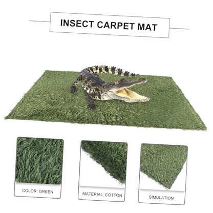 Totority 2pcs Reptile Habitat Cushion Moss Carpet Mat Simulation Substrate Liner Washable Reusable for Lizard Tortoise Frog Terrarium Bedding