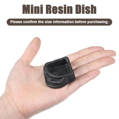 6 Pcs Reptile Water Dish, Micro Terrarium Bowls for Spider Tarantula, 1.6" Food Water Feeding Dish Enclosure, Black ABS
