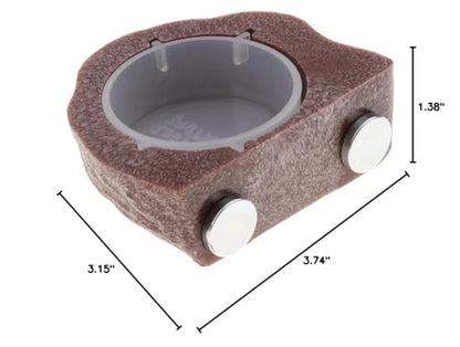 Magnetic Reptile Food Water Bowl Terrarium Reptile Feeder Feeding Dish for Gecko, Lizard, Turtle (Brown) - color: Brown