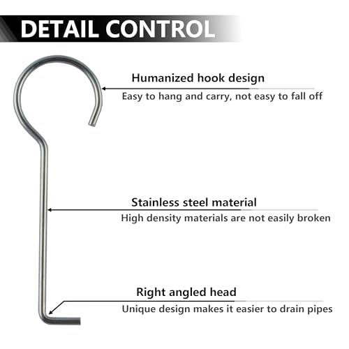 Drain Key Lifting Hooks Stainless Steel Drain Grate Lifting Key (10 Pack) | This drain key fits strip, square and concealed floor drains, delivering versatile use for bathroom maintenance